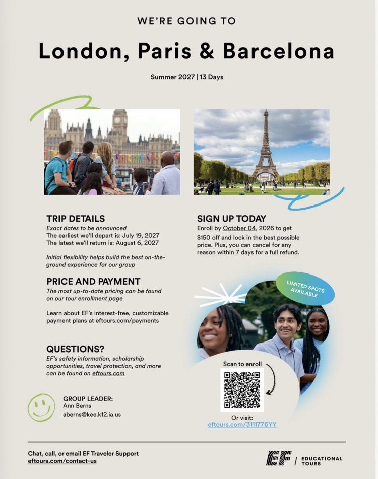 pdf of London Paris Barcelona enrollment form