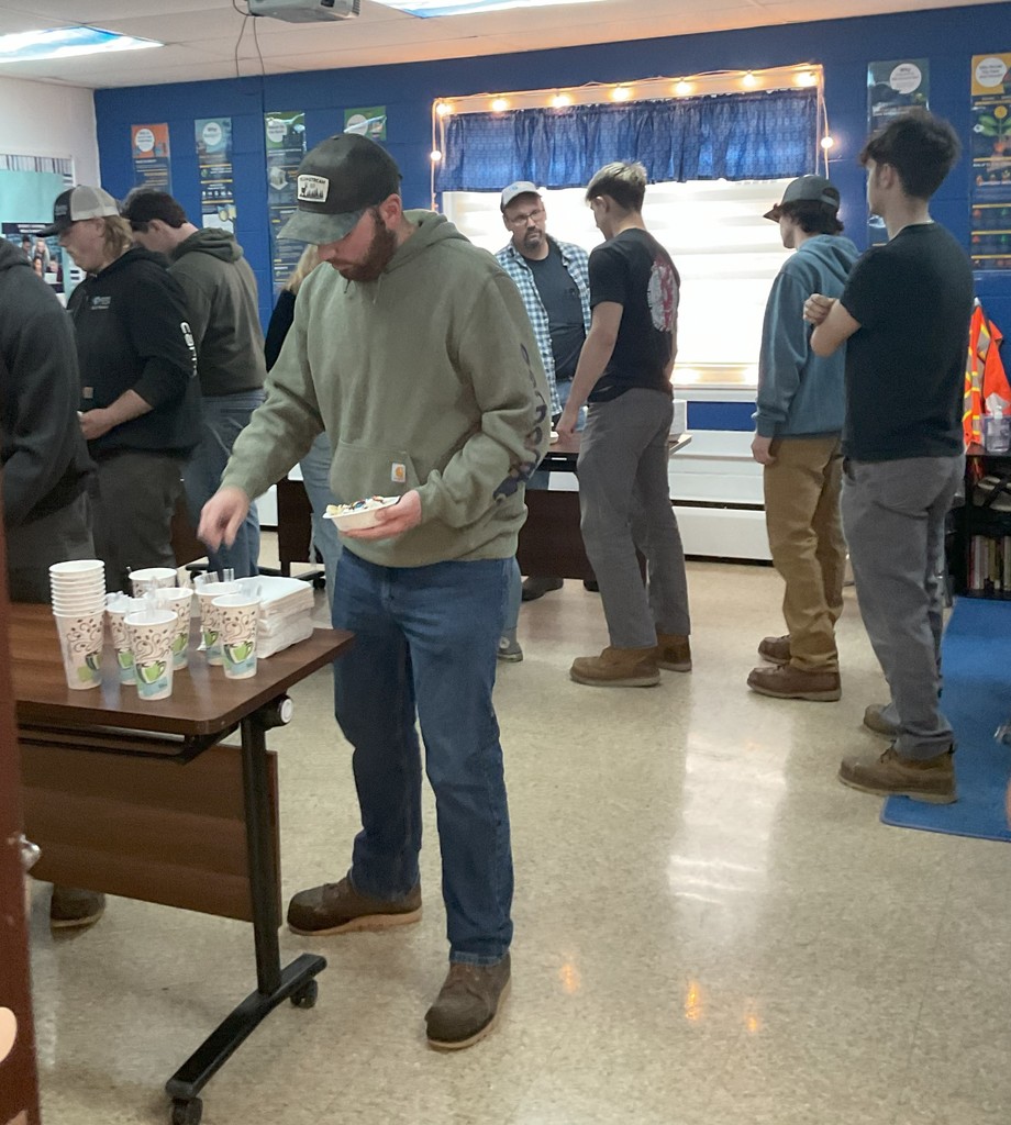 Students at ice cream social