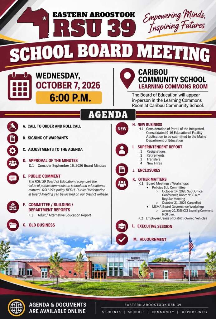 Board Meeting Flyer for Oct 7th