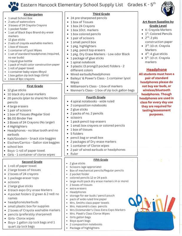 School Supply List