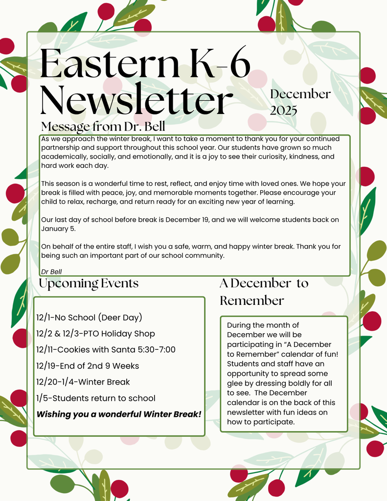 December 2025 K-6 Newsletter