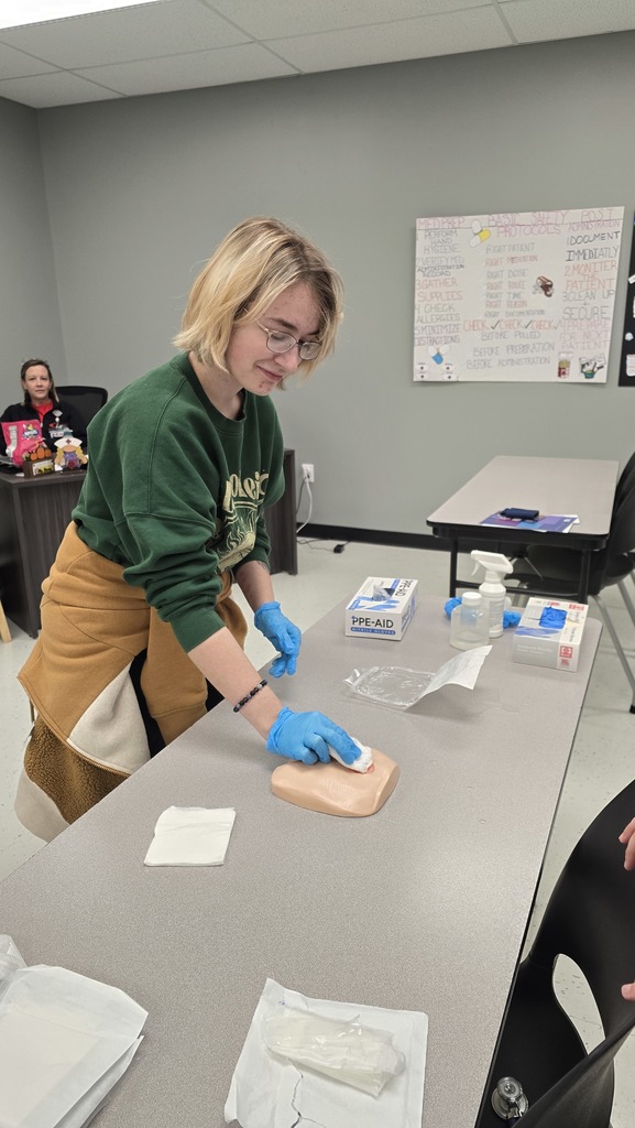 Students learning about medical careers.