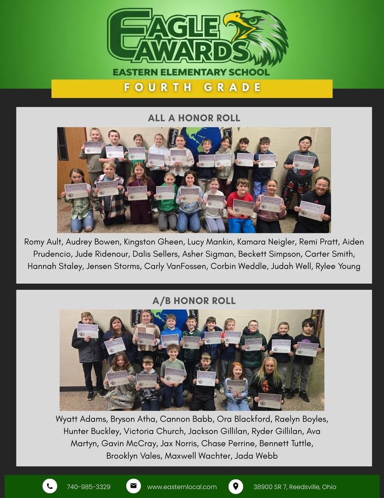 Students holding awards