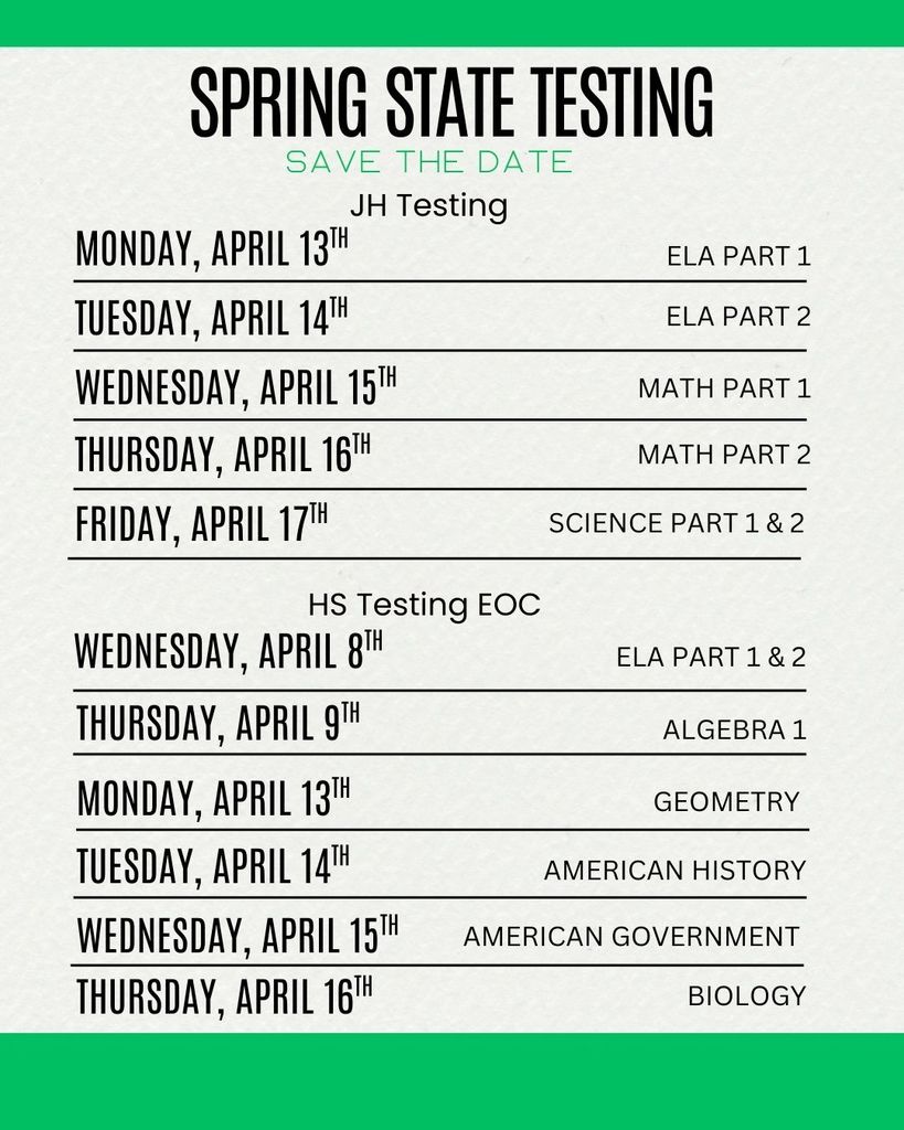 High School Schedule 
