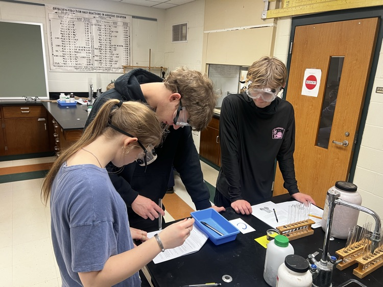 chemical reactions students were observing 