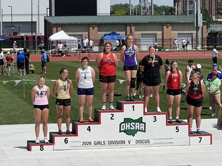 Brooklyn Barkey placed 8th in Discus at the OHSAA State Track & Field meet this weekend! Congratulations Brooklyn!
