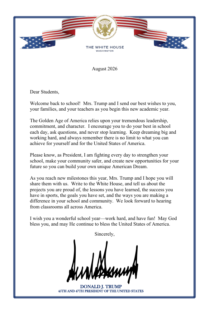 Presidents letter