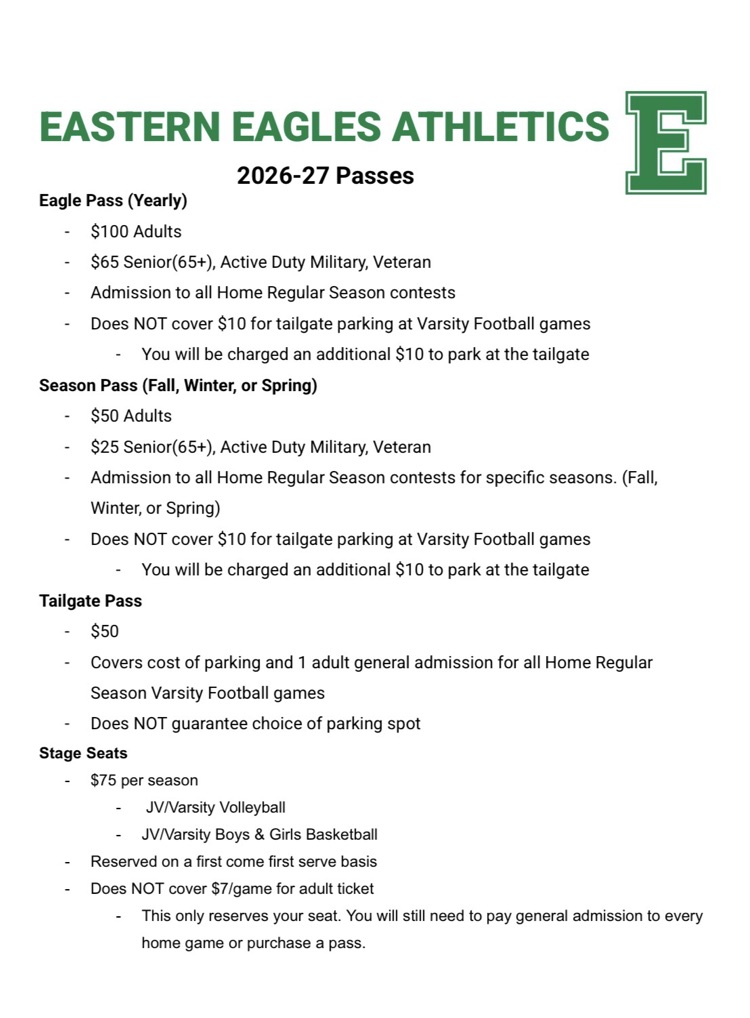 2026-27 Athletic Passes