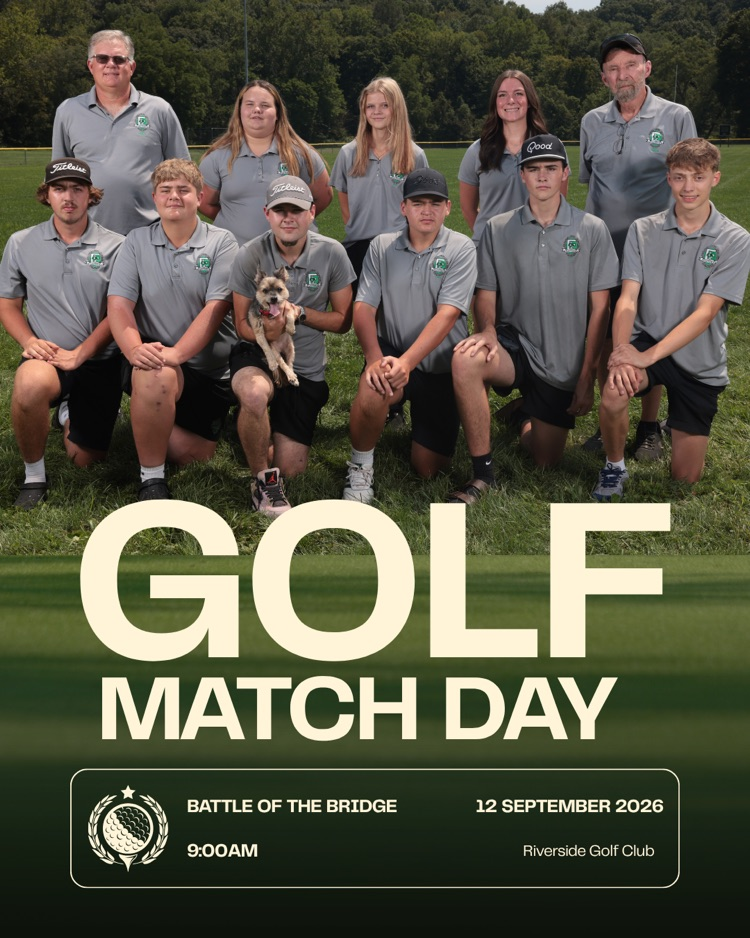Good luck to our boys golf team today as they compete in the Battle of the Bridge at Riverside!