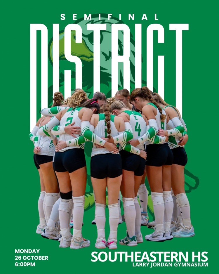 The Lady Eagles Volleyball team plays in the District semifinal game at Southeastern High School on Monday 10/26 @ 6:00pm.   All in attendance must have a ticket. Tickets can be purchased online at ohsaa.org/tickets 