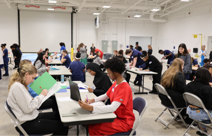 Dental Assisting students competing in their SkillsUSA Competition at Fairfield Career Center
