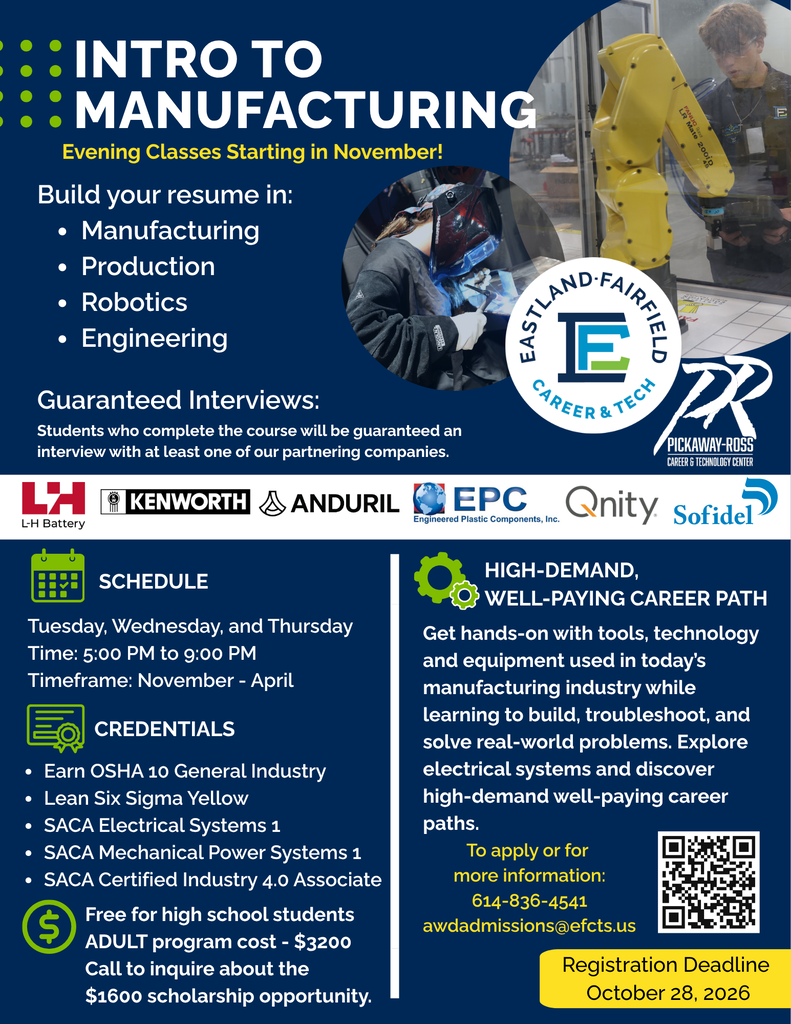 Intro to Manufacturing Informational Flyer