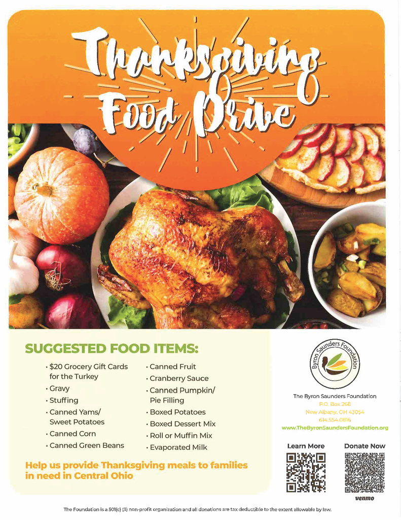 Bryon Saunders Thanksgiving Basket Flyer