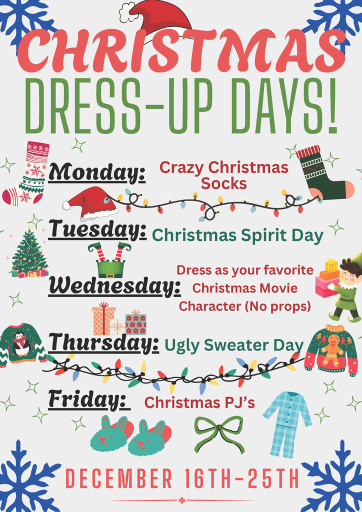 Christmas Dress Up Days