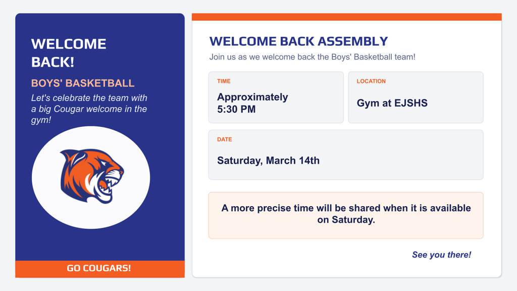 Welcome Back Assembly