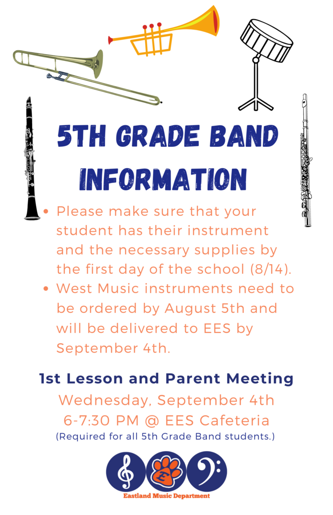 5th Grade Band Information