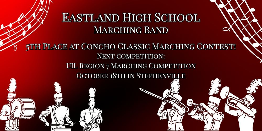 EHS Marching Band Places 5th at Concho Classic Marching Contest!