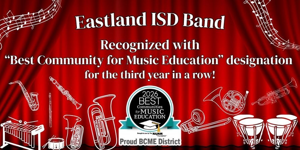 EISD Band Recognized with "Best Community for Music Education" designation for the third year in a row!