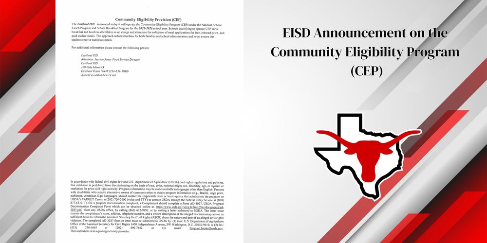 Eastland ISD Announcement on the Community Eligibility Program (CEP)