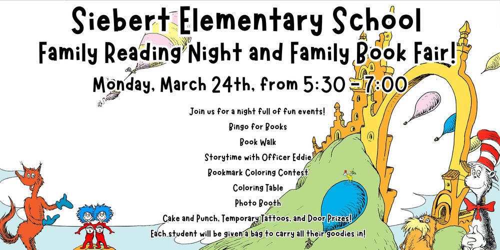 Siebert Elementary Family Reading Night and Family Book Fair!