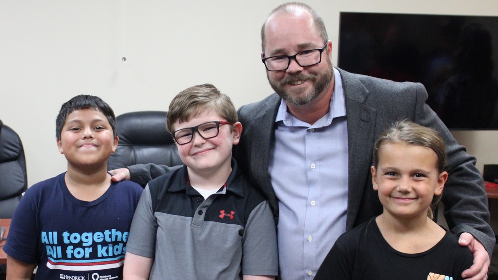 Joshua, Reagan, and Jayden Lead Pledge at October School Board Meeting