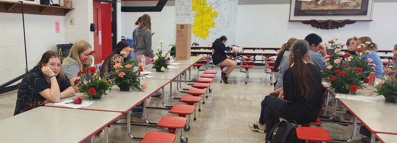EHS students create floral arrangements