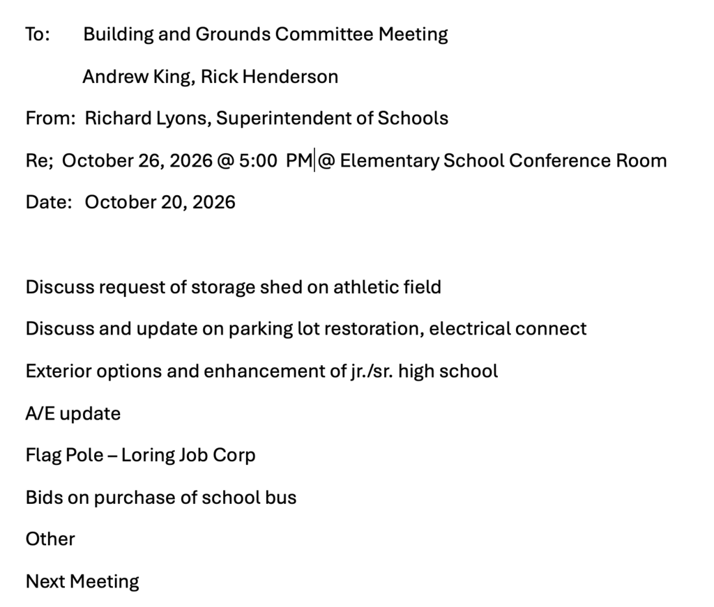 Committee Agenda