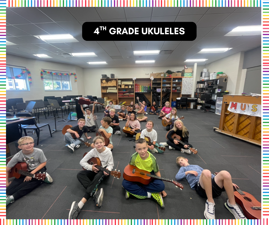 4th graders have been experimenting with baritone ukuleles.