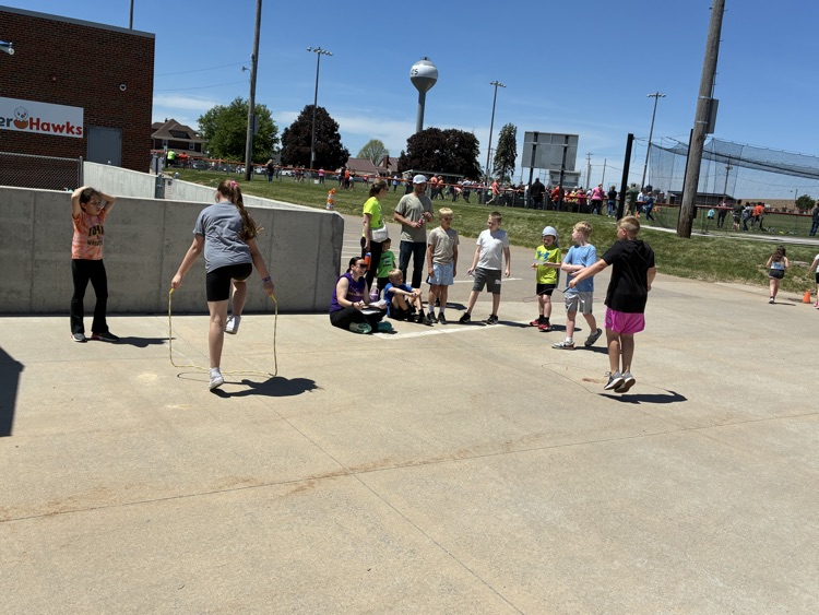students participating in the jump rope challenge 
