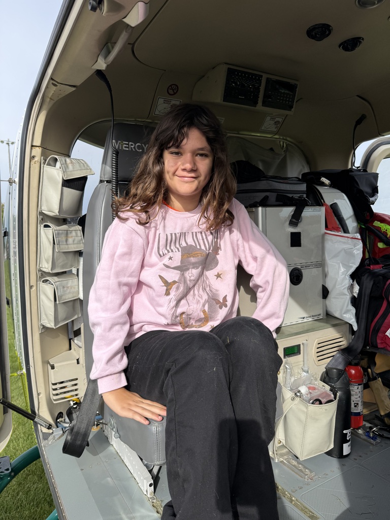 Students got to see a helicopter at school
