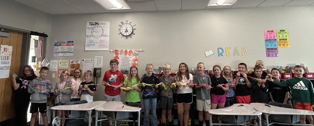 In 3rd grade we have been talking about Habit 6 Synergize!  Students were challenged to create the longest paper chain they could in 6 minutes.  Afterwards, each group described the importance of working together to create their chain.  In the end we worked together to combine chains into one long strand! 