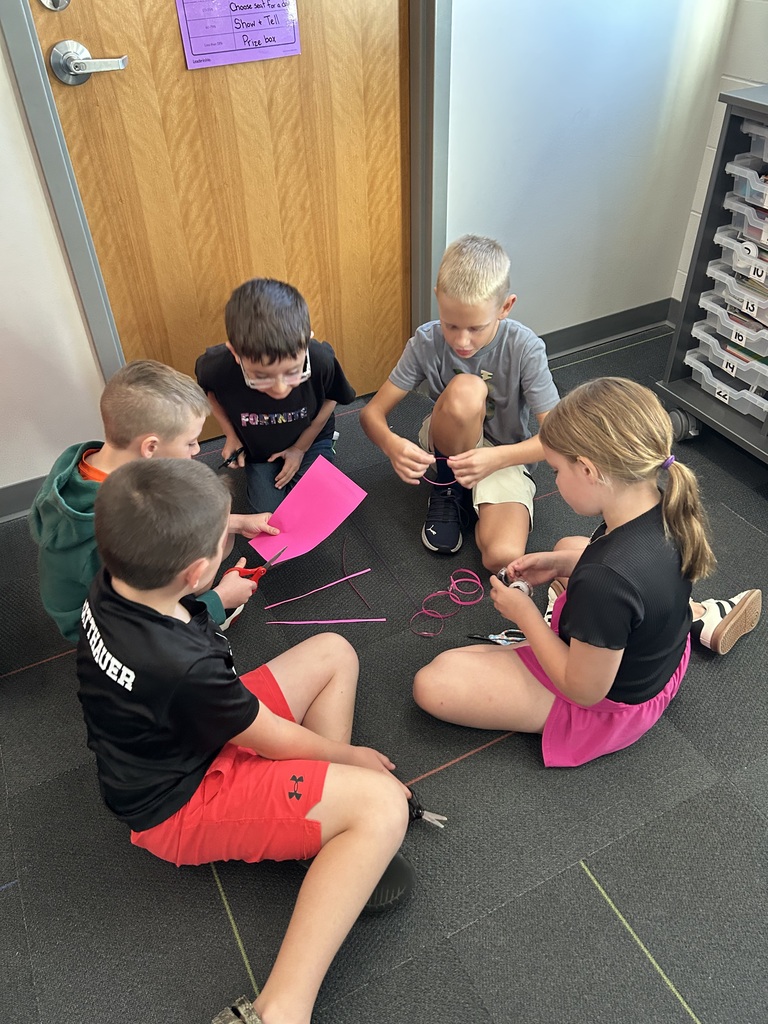 In 3rd grade we have been talking about Habit 6 Synergize!  Students were challenged to create the longest paper chain they could in 6 minutes.  Afterwards, each group described the importance of working together to create their chain.  In the end we worked together to combine chains into one long strand! 