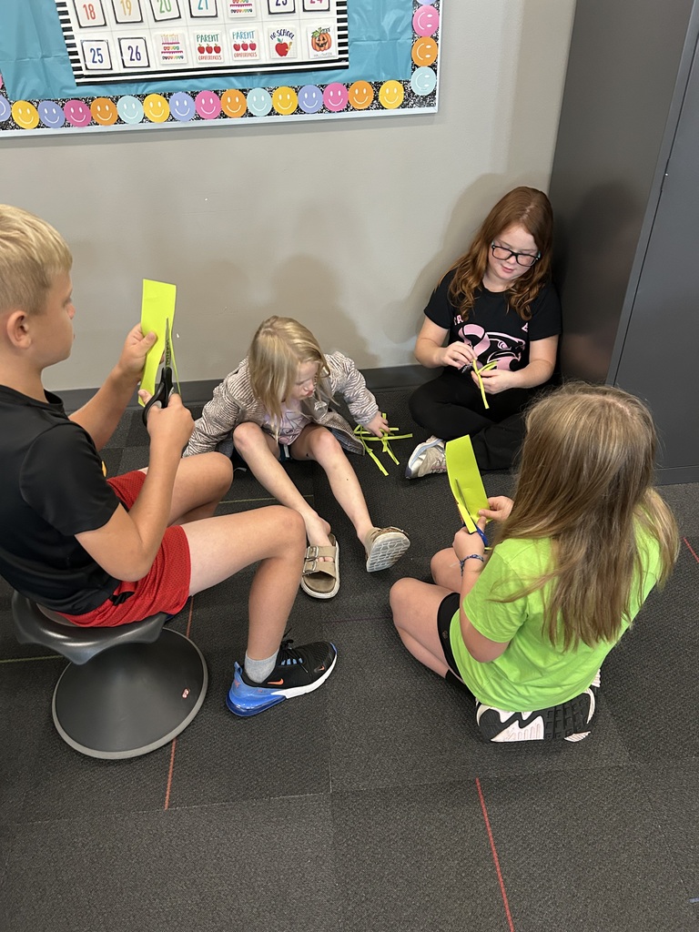 In 3rd grade we have been talking about Habit 6 Synergize!  Students were challenged to create the longest paper chain they could in 6 minutes.  Afterwards, each group described the importance of working together to create their chain.  In the end we worked together to combine chains into one long strand! 