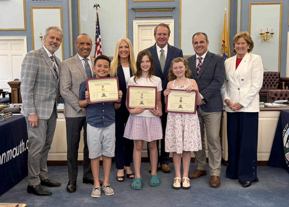 3rd Grade Poetry Contest Winners with Monmouth County Officials
