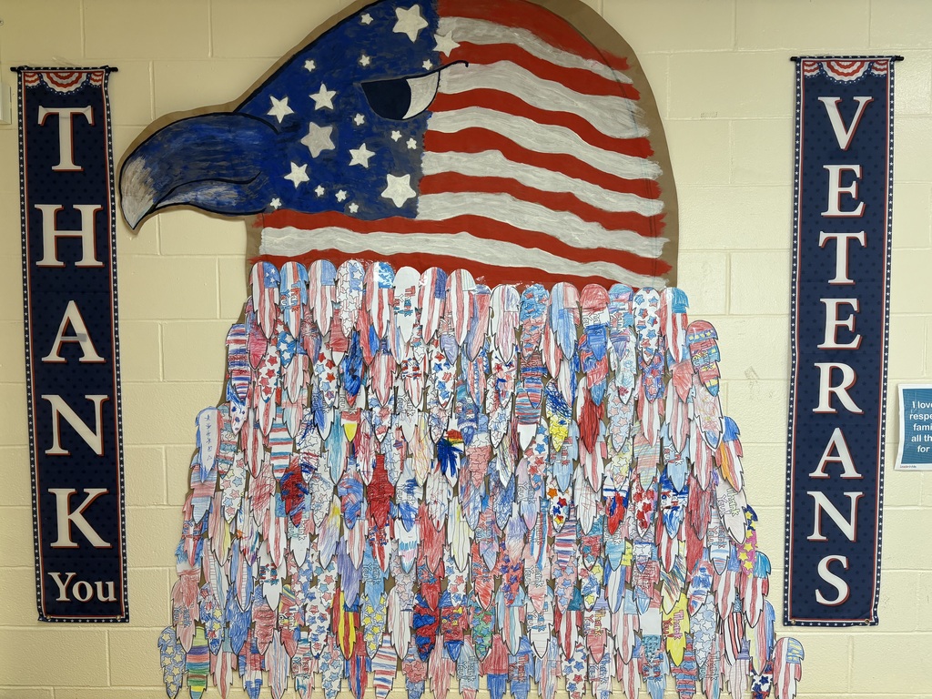 Eagle with feather art work