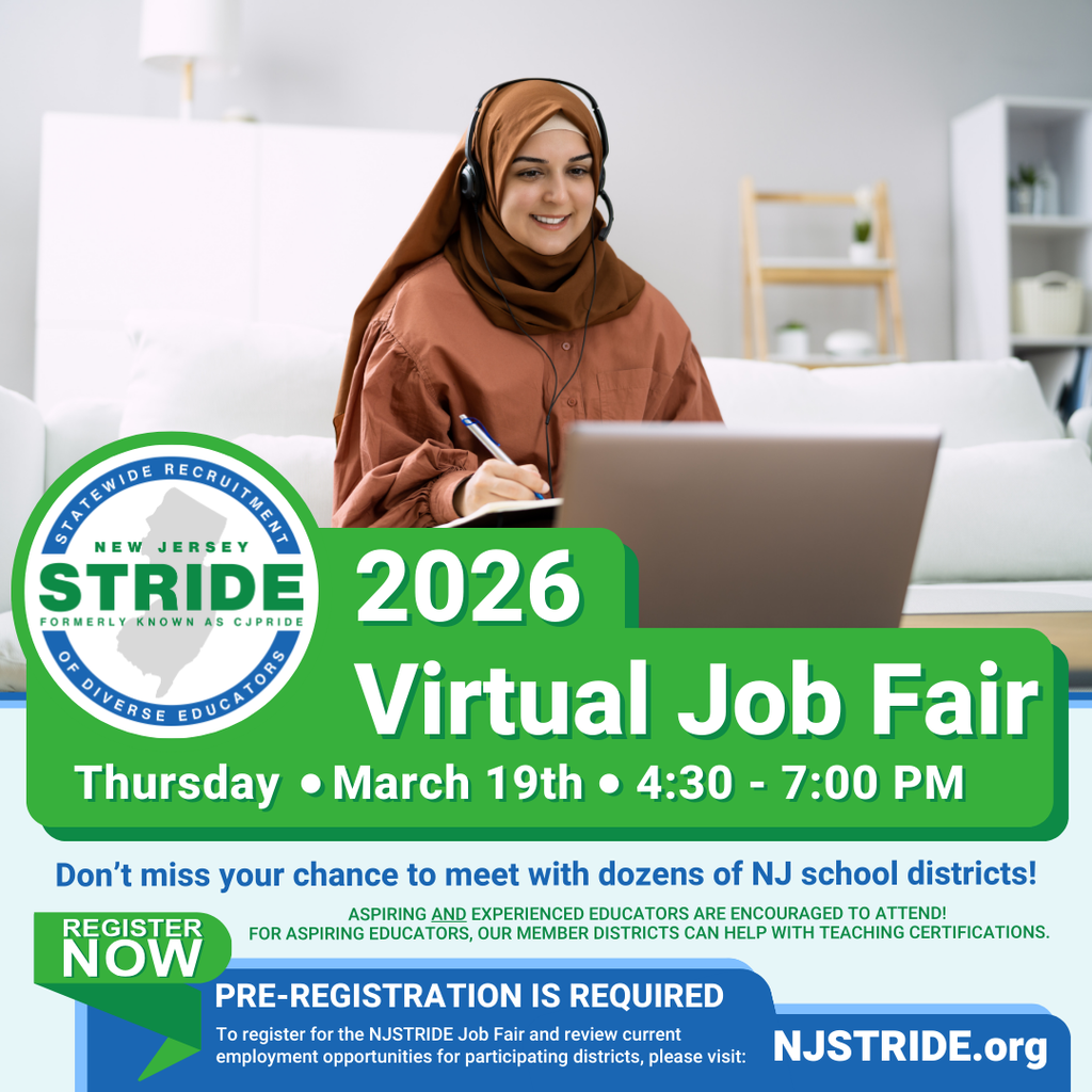 NJSTRIDE 2026 Virtual Job Fair Thursday March 19th 4:30 - 7:00 PM