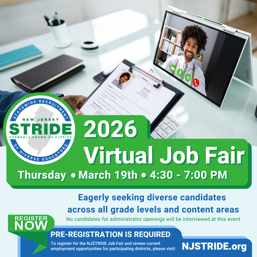 NJSTRIDE 2026 Virtual Job Fair Thursday, March 19th, 4:30 - 7:00 PM