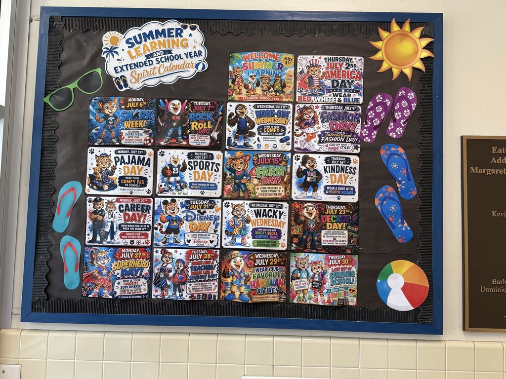 Summer Learning and Extended School Year Spirit Calendar