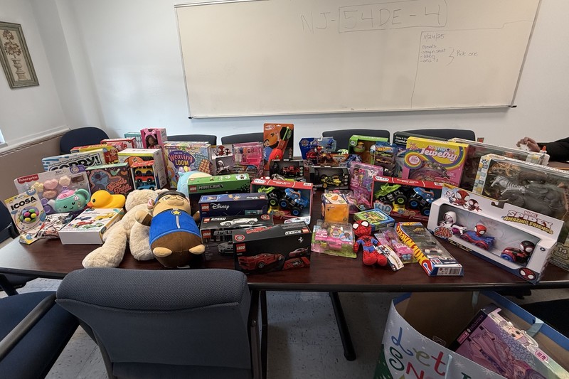 Gift donations for the holiday giving drive