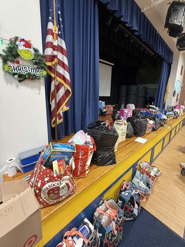 Gift donations for the holiday giving drive