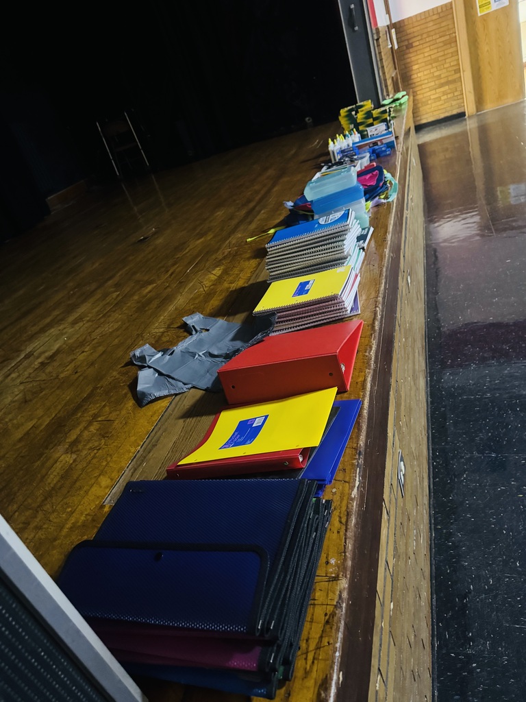 School supplies donated by Echo Legion Auxiliary represented by Judy Miller