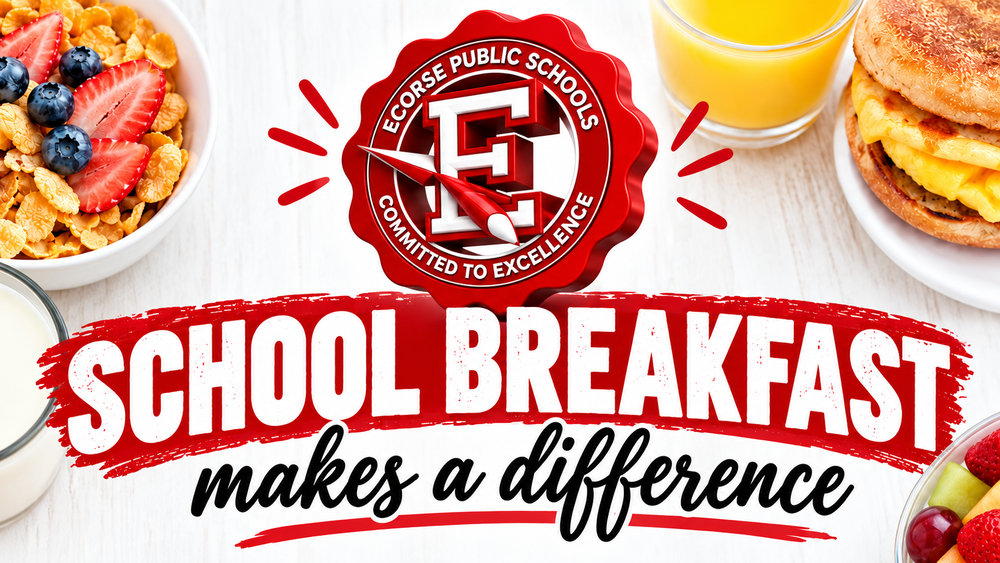 Ecorse Public Schools logo with the message School Breakfast Makes a Difference.