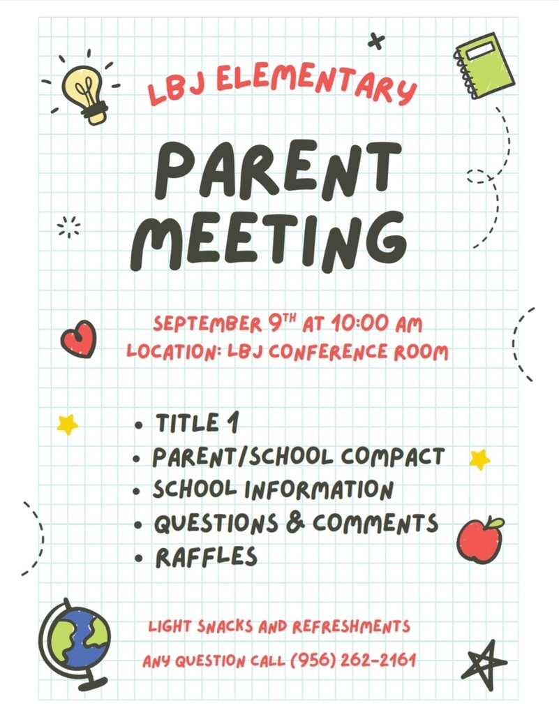 A parent meeting is scheduled for next week. We look forward to welcoming our parents.