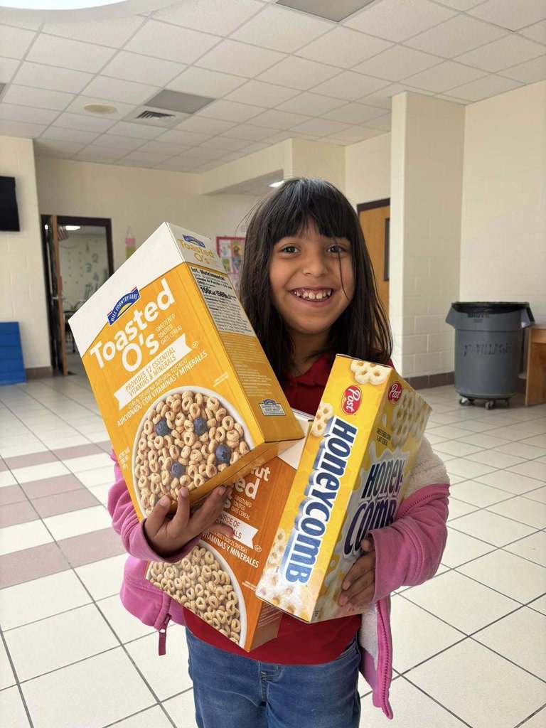 Friday is the last day of our Love Stacks Up Cereal donation initiative! 🥣  All donated cereal boxes will be used to create a school wide domino train, before being donated to our local food bank!