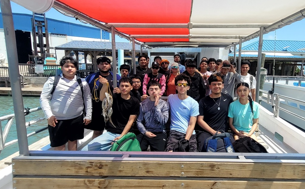 Edcouch-Elsa High School Barber class students enjoy a day out on the Lower Laguna Madre Bay fishing onboard one of the Murphy Charter Bay Fishing boats. As part of the EEISD Outdoor Youth Adventure Project (OYA) managed in conjunction with the ACE Afterschool Program, twenty-five students spent the morning out on the bay trying their luck at catching some fish. At the end of the trip, six fish ended up in the stringer.