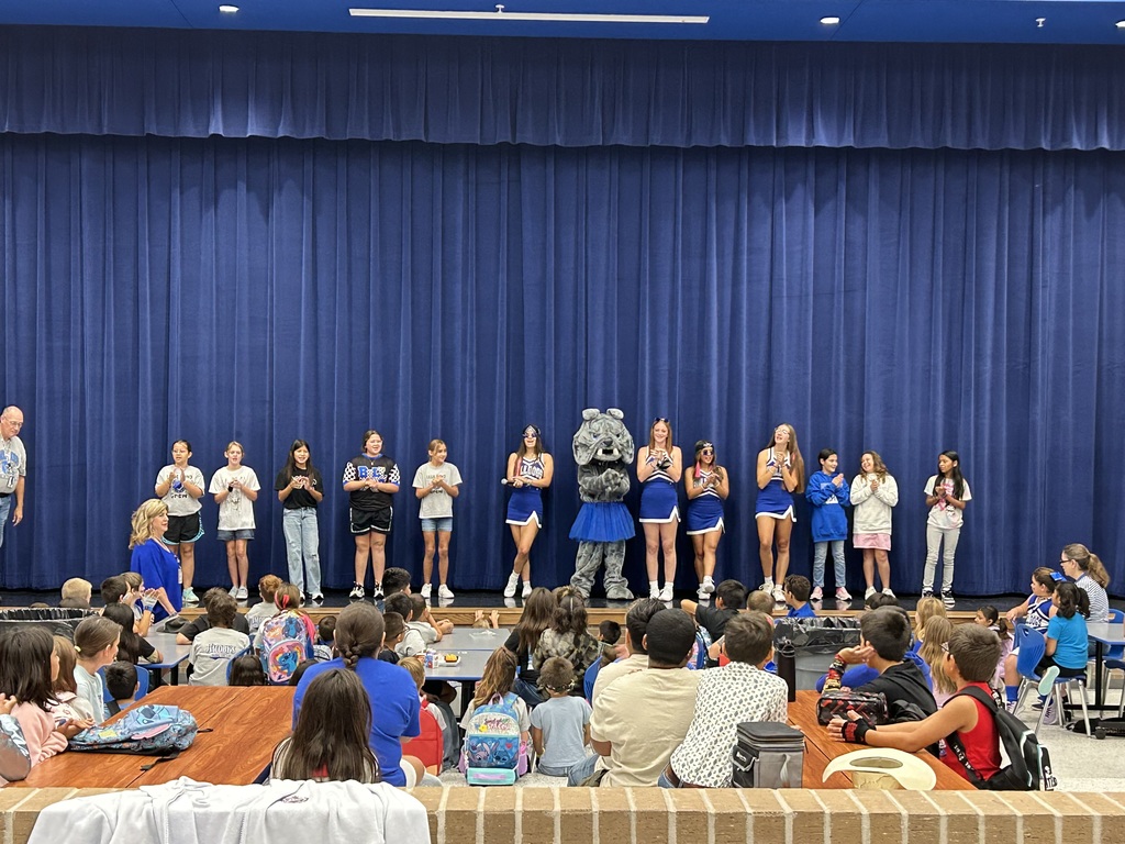 Practicing our cheers