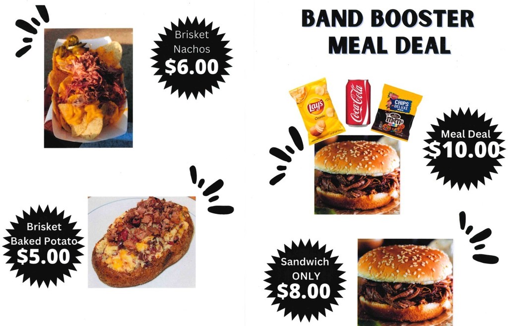 Come support the Band Booster and enjoy some wonderful Brisket