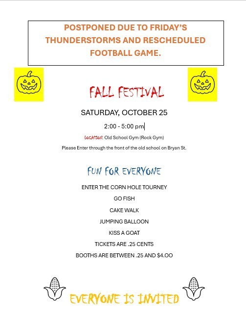 Fall Fest Postponed.