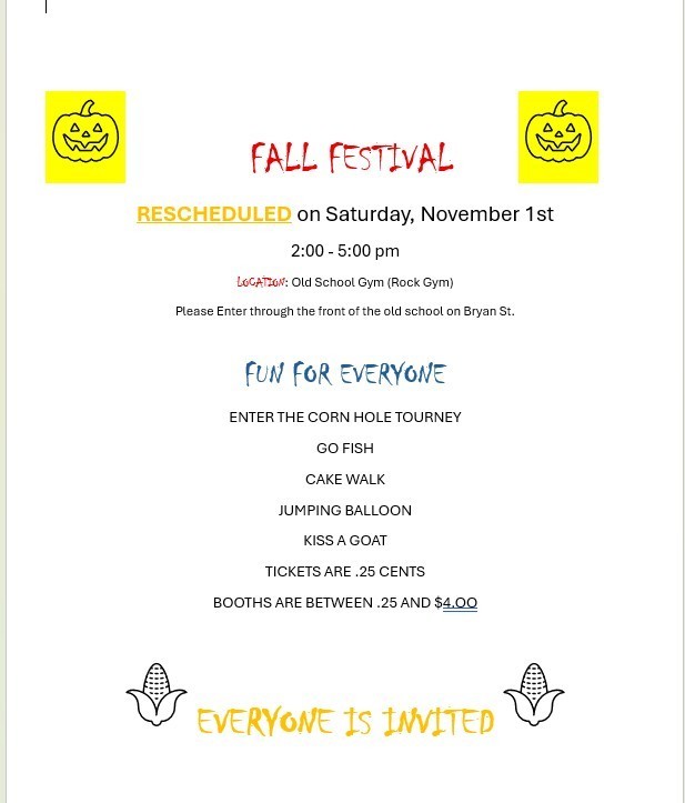 rescheduled fall fest