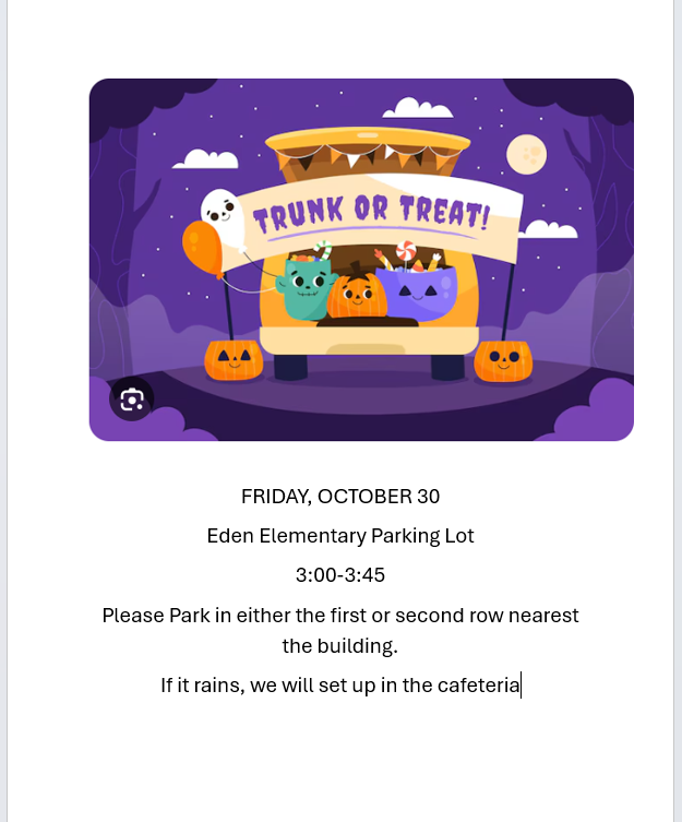 instructions Trunk or Treat